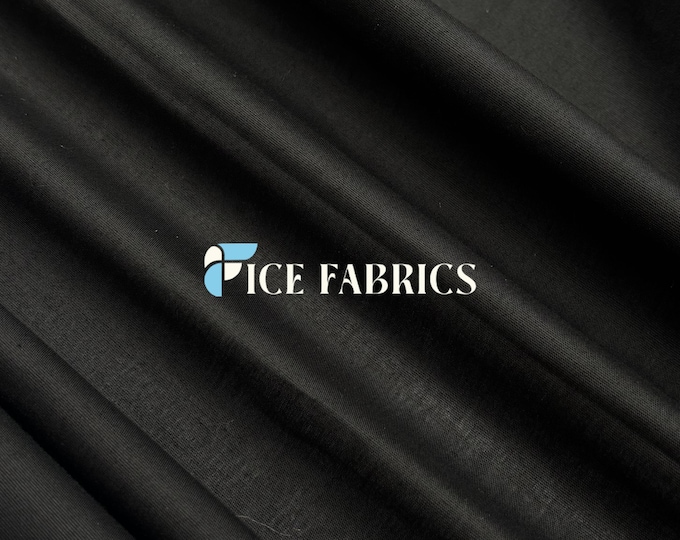 Black 100% Cotton Broadcloth Fabric by the Yard – Soft Lightweight Cotton Fabric for Quilting, Dressmaking, Crafts, and Sewing