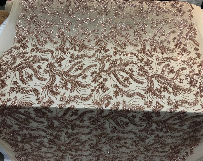 Champagne Sequins 4 way stretch wedding prom fashion decorations dresses by the yard top shop tablecloths night gowns customs skirts runner