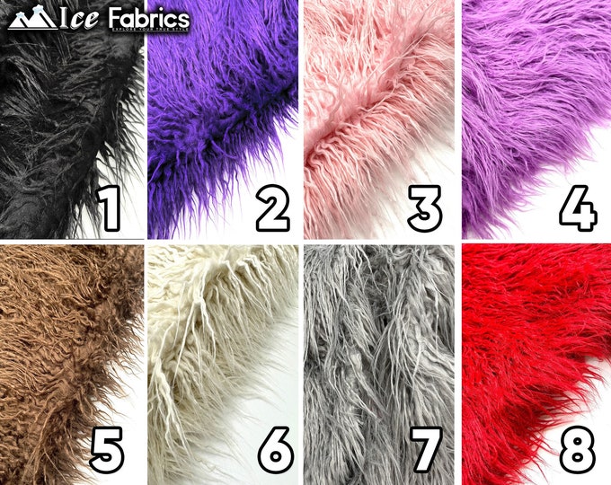 Yeti Mongolian Long Pile Faux Fur Fabric | By The Yard | Fake Fur Material | (60” Wide) (4” Pile) | Jacket Fur, coat Fur, Blankets fur