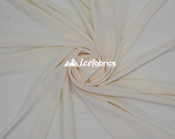 Ivory_ Silky Stretch Chiffon Fabric- By The Yard- %10 Spandex Chiffon Sheer- Used for Decorations, Dresses, Face Masks, and much more