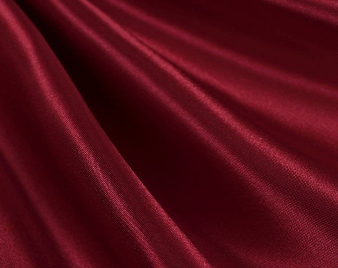 Cranberry_ Medium High Quality Satin Fabric Sold By The Yard/ 60'' Wide Inches Used For Dresses, Decorations, Fashion Show/Wholesale Price