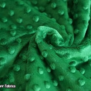 New Mint Green Polka Dot Minky Fabric By The Yard | Wholesale Price Ultra Soft Fleece Fabric | 60” Wide