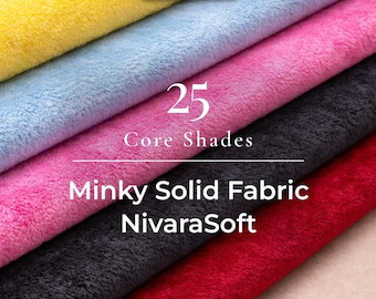Rich Minky Fabric By The Yard | Ultra Soft Fabric | 3.mm Pile | Used for Blanket, and many more | NivaraSoft