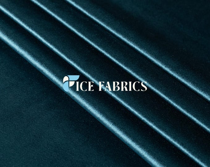 Indigo Royal Soft Velvet Upholstery Fabric by the Yard – Heavy Weight Fabric for Sofa, Couch, Chair, Drapery, Curtains, and Home Décor