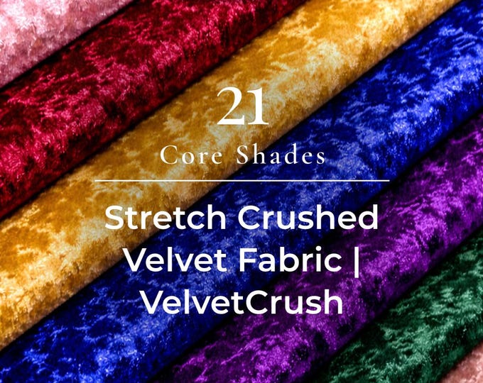Stretch Crushed Velvet Fabric by The Yard - 60/62" Wide Soft Velvety Fabric for Apparel, Upholstery, Curtains & Decor | VelvetCrush