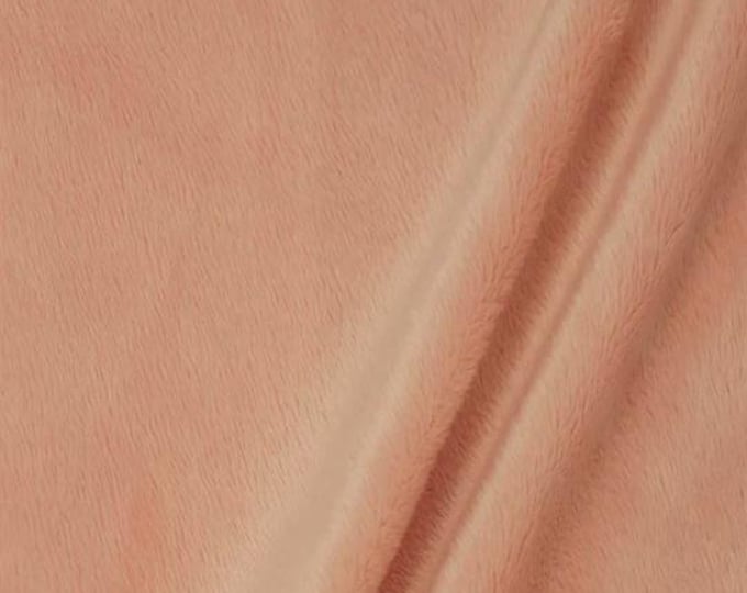 Coral New Faux Fur | Ivory Fleece Minky Fabric By The Yard | Faux Fur Fabric | 58’’ Wide | Thick and Soft