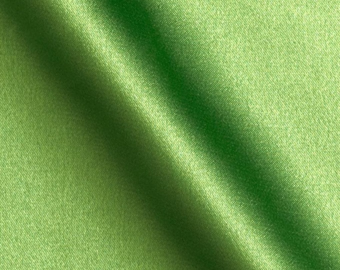Lime Green- Soft Silky Shiny Stretch Charmeuse Satin Fabric By The Yard- Thin Satin- %5 Spandex