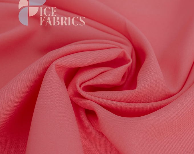 Coral Solid Poly Poplin Fabric by the Yard for Clothing, Crafts and Decorations | Poplina Luxe