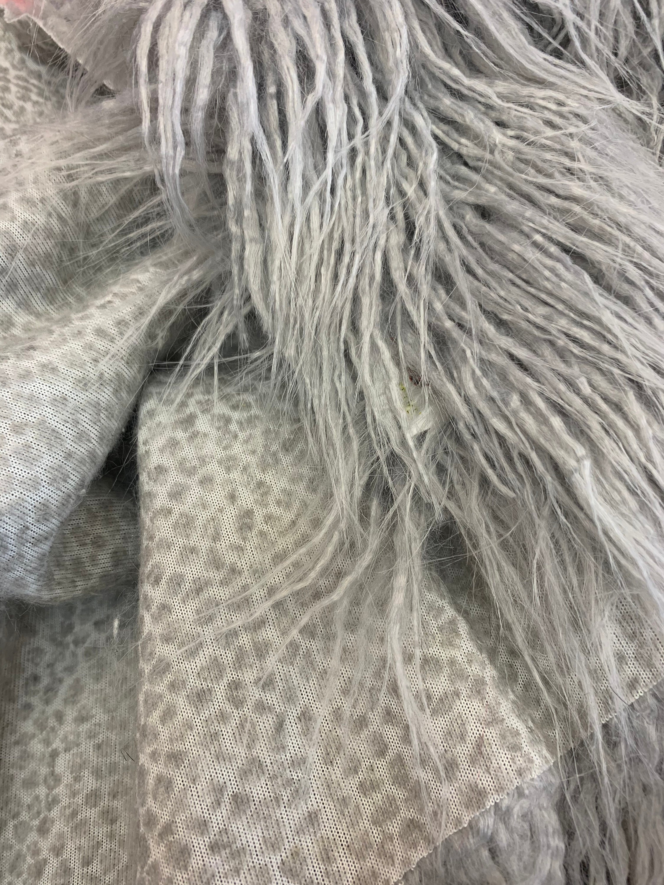 Yeti Mongolian Long Pile Animal Fur Material Gray Fake FAUX | Etsy