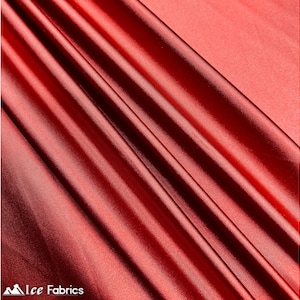 Cinnamon 4 Way Stretch Silky Spandex Satin Fabric By The Yard | Shiny Satin Fabric | 60” Wide Thick and Heavy satin Spandex Fabric