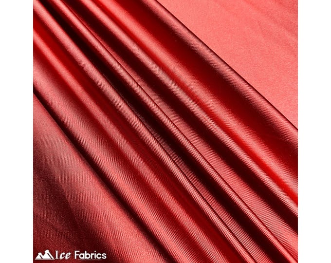 Cinnamon 4 Way Stretch Silky Spandex Satin Fabric By The Yard | Shiny Satin Fabric | 60” Wide Thick and Heavy satin Spandex Fabric