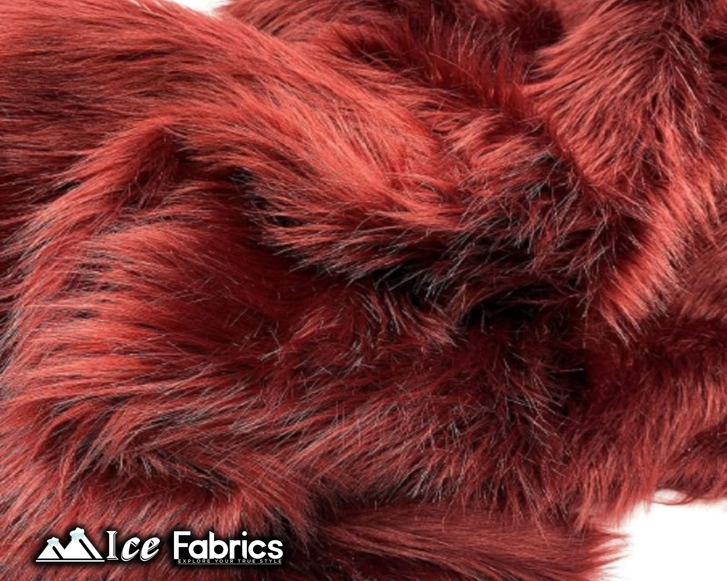 Bianna Quality BRIGHT FIRE RED 2 Long Pile Faux Fur Fabric, Shag