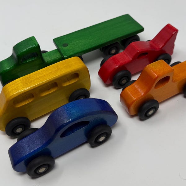 Handcrafted Wooden Toy Car Set – Hardwood Play Pals