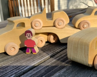 VW car carrier - wood toy - wooden toy - toy truck - toy car