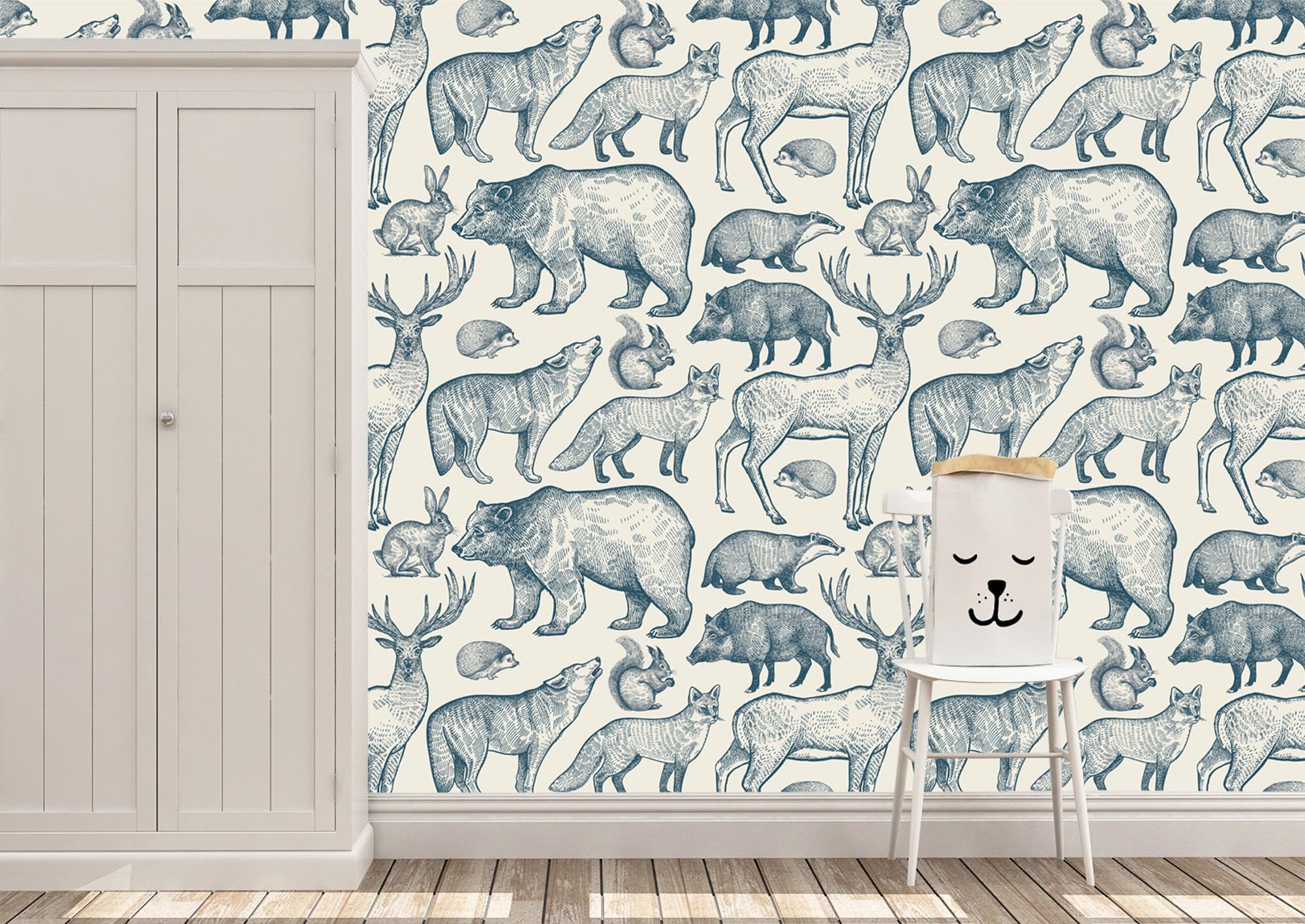 Woodland Animals Wallpaper Peel and Stick Nursery Decor | Etsy