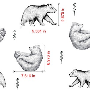 Puede incluir: Ilustraci&oacute;n en blanco y negro de un oso en cuatro poses diferentes. El oso est&aacute; de pie, sentado y acostado. Las ilustraciones est&aacute;n sobre un fondo blanco.