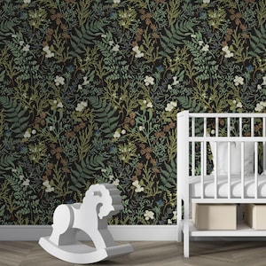 abnehmbar botanische Tapete Kinderzimmerdekor