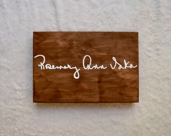 Wood Handwriting Sign