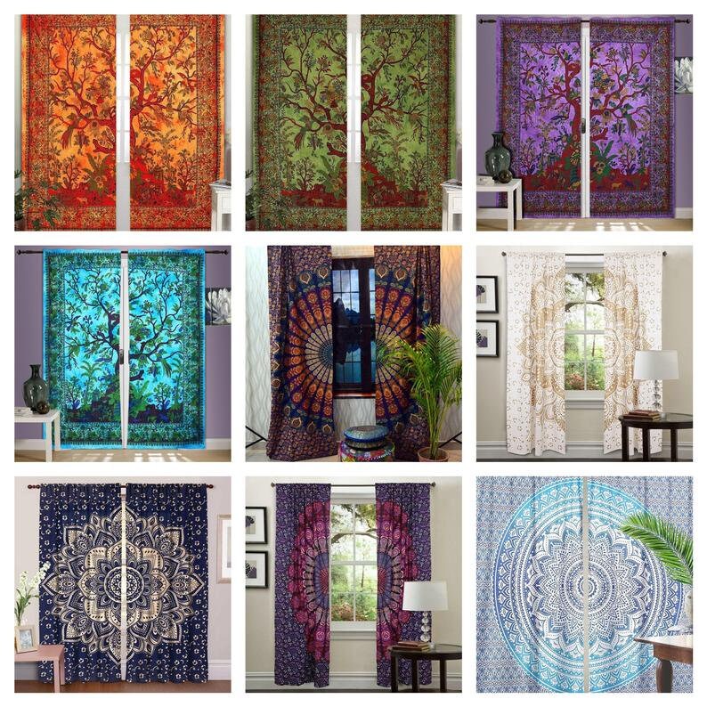Hippie Curtains Boho Curtains Gypsy Teen Etsy