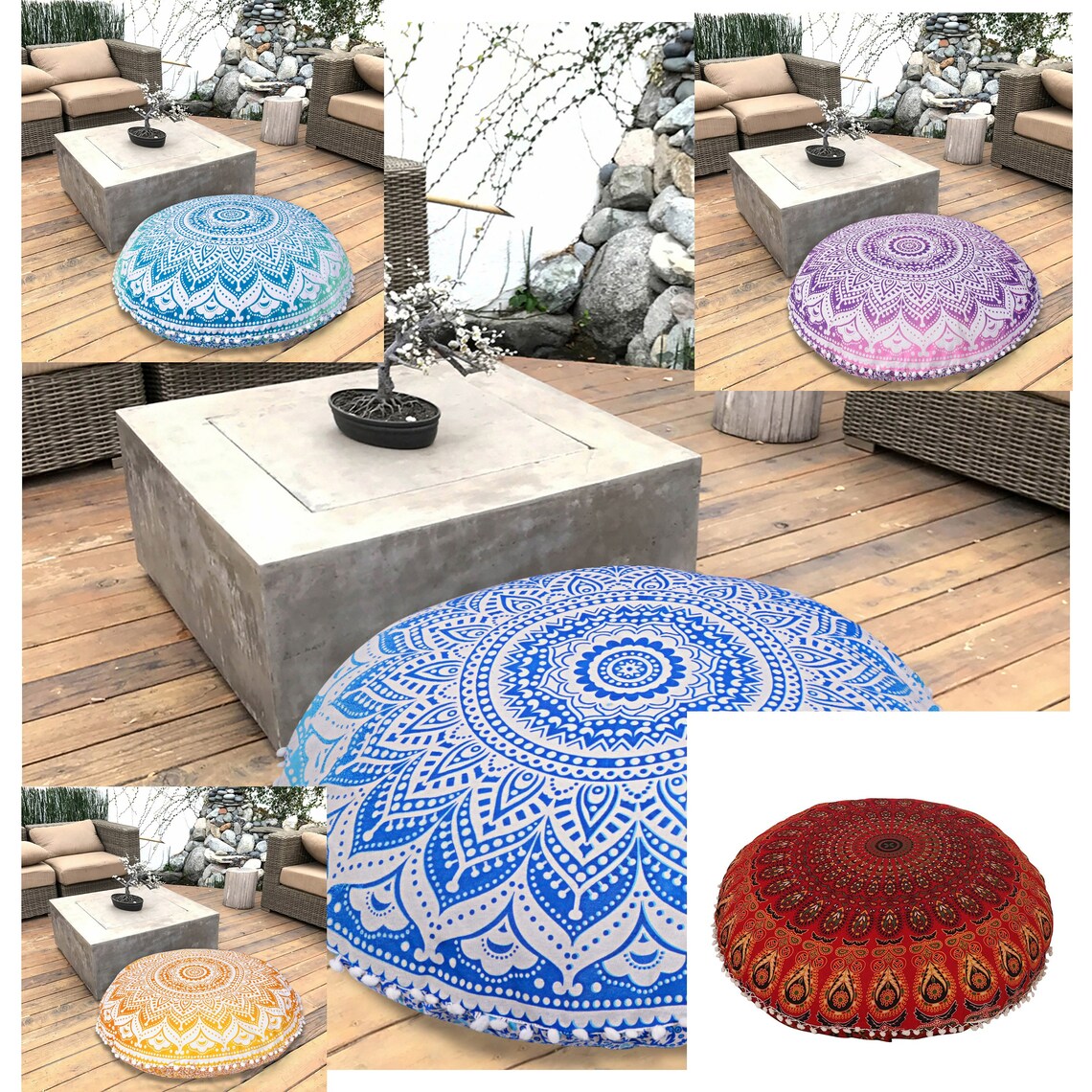 Floor pillow sitting floor sitting round cushion round Etsy
