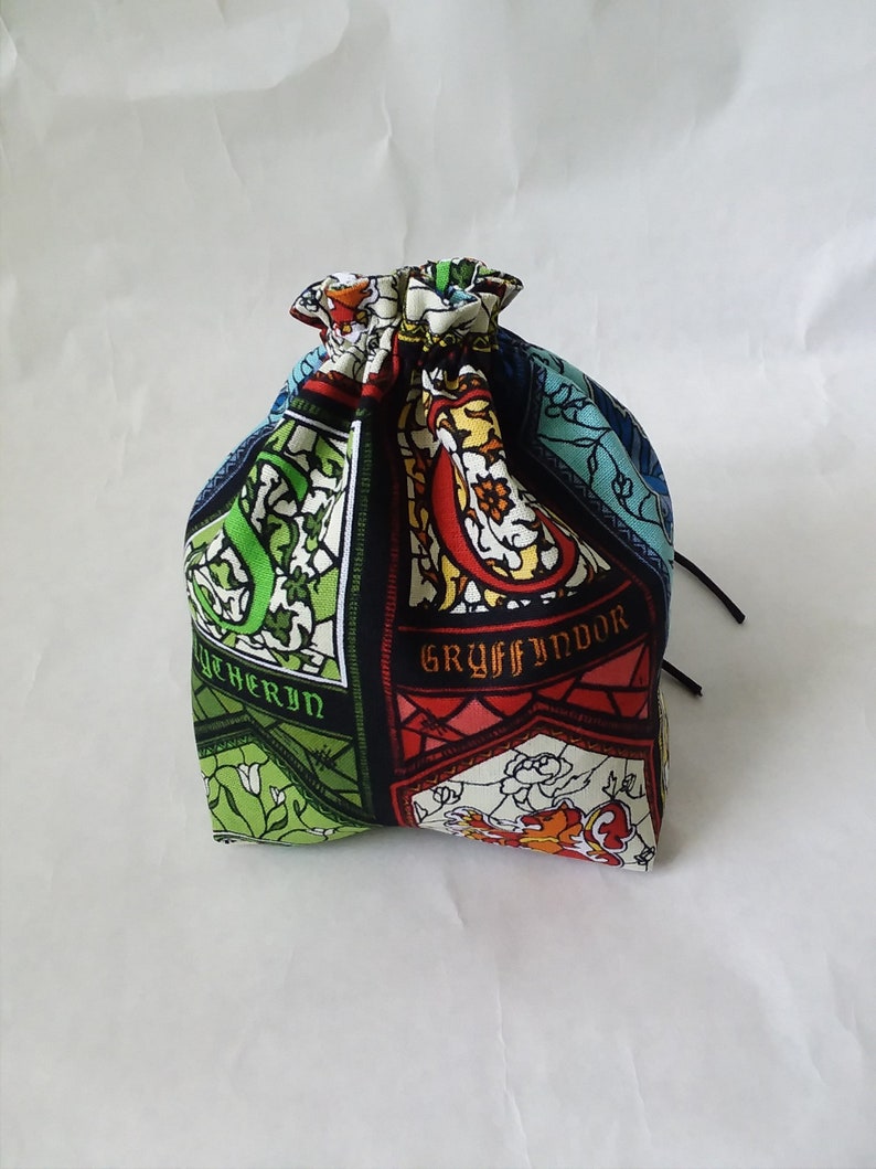 Harry Potter Stained Glass House Windows Square bottom dice bag