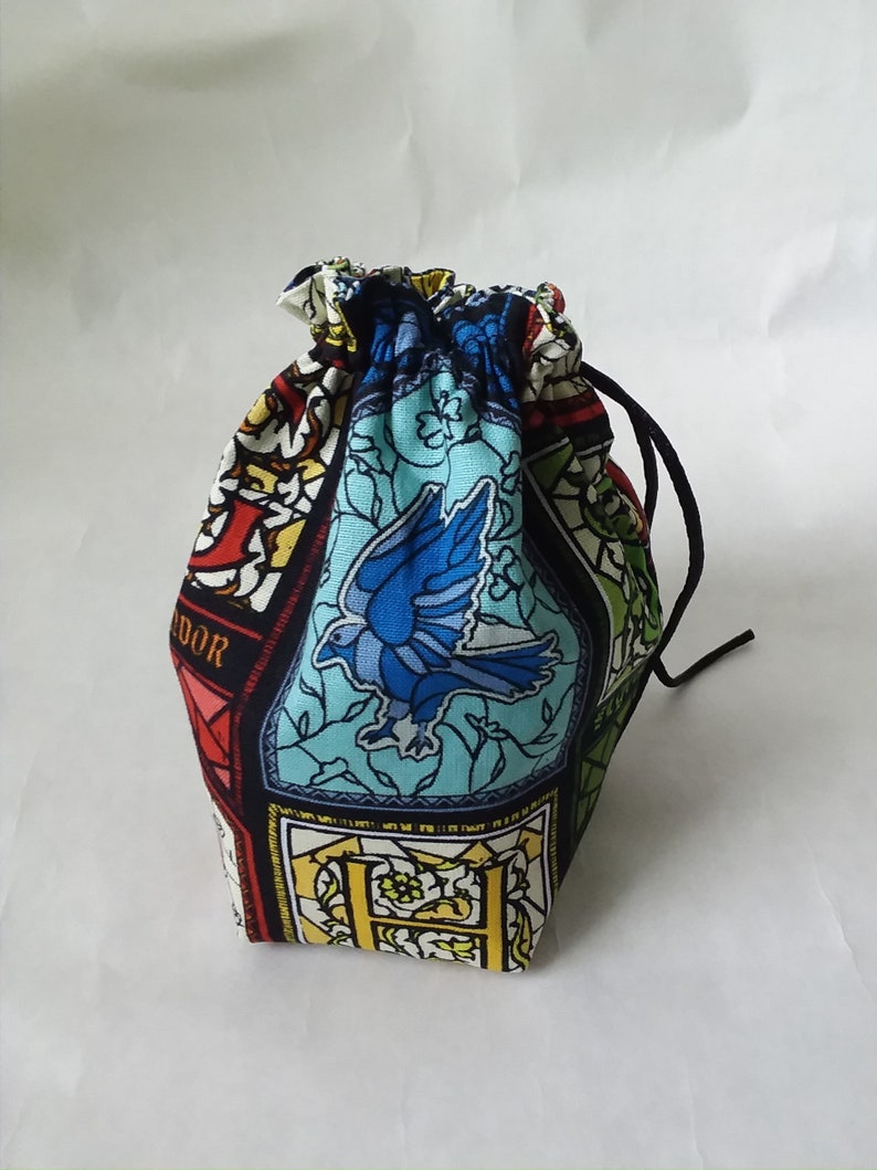 Harry Potter Stained Glass House Windows Square bottom dice bag