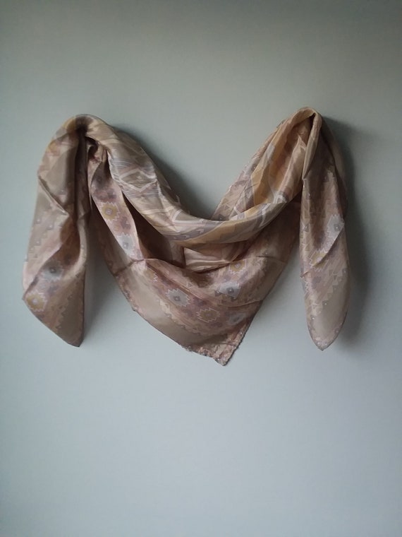 Lovely Geometric Scarf, Soft Colored Scarf, Square