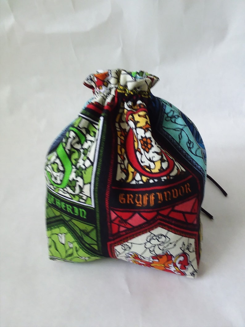 Harry Potter Stained Glass House Windows Square bottom dice bag
