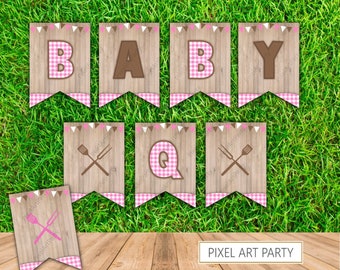 BaByQ Baby Shower Banner,  Instant Download