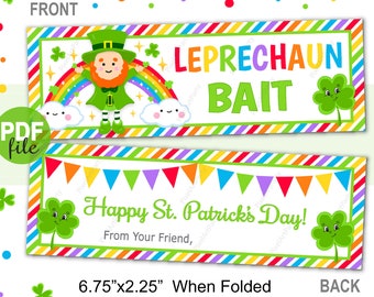 St. Patrick's Day Leprechaun Bait Treat Bag Topper, Leprechaun Bait Bag Topper, Printable File, Instant Download