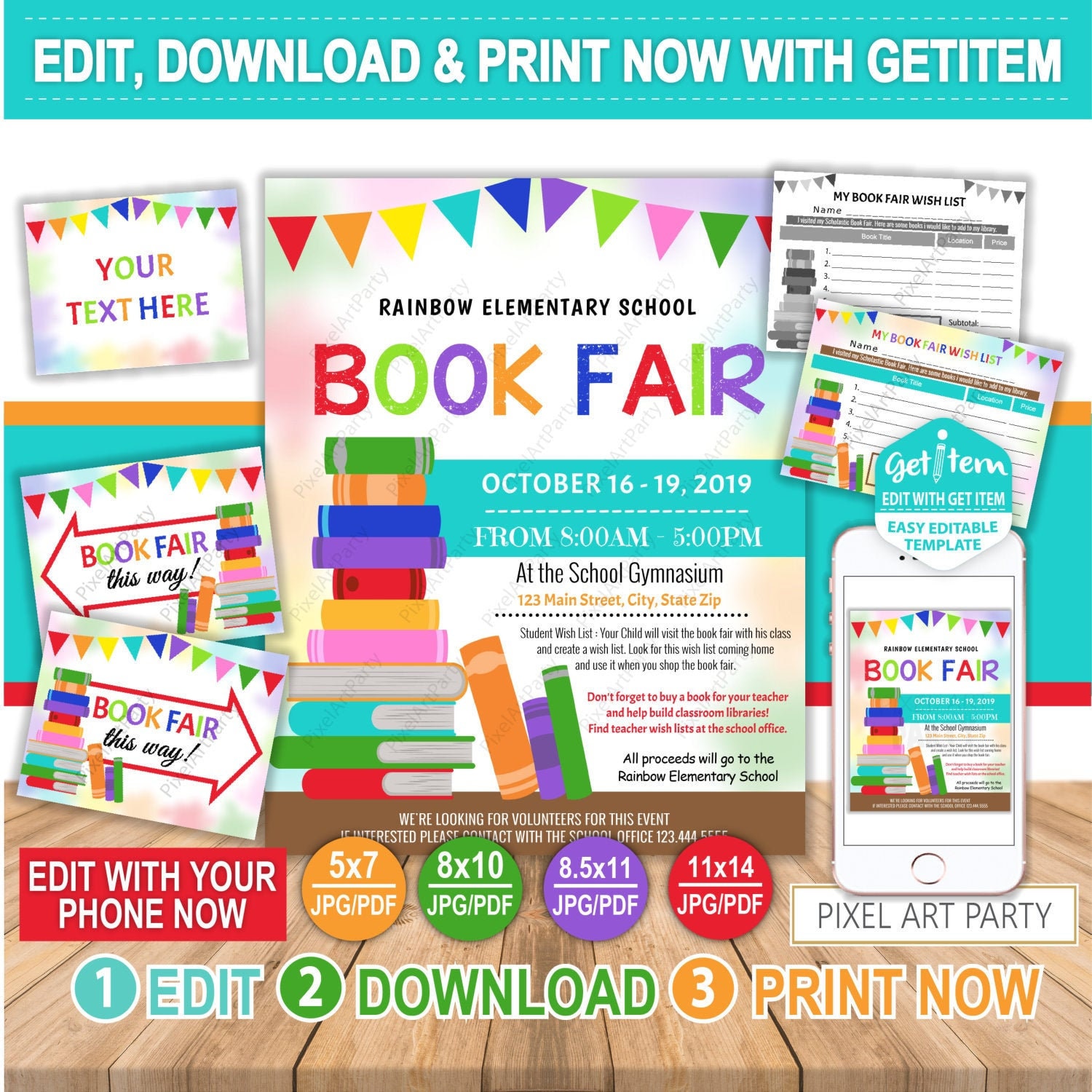 Book Fair Flyer Scholastic Book Fair Book Fair Bundle  Etsy In Scholastic Book Fair Flyer Template