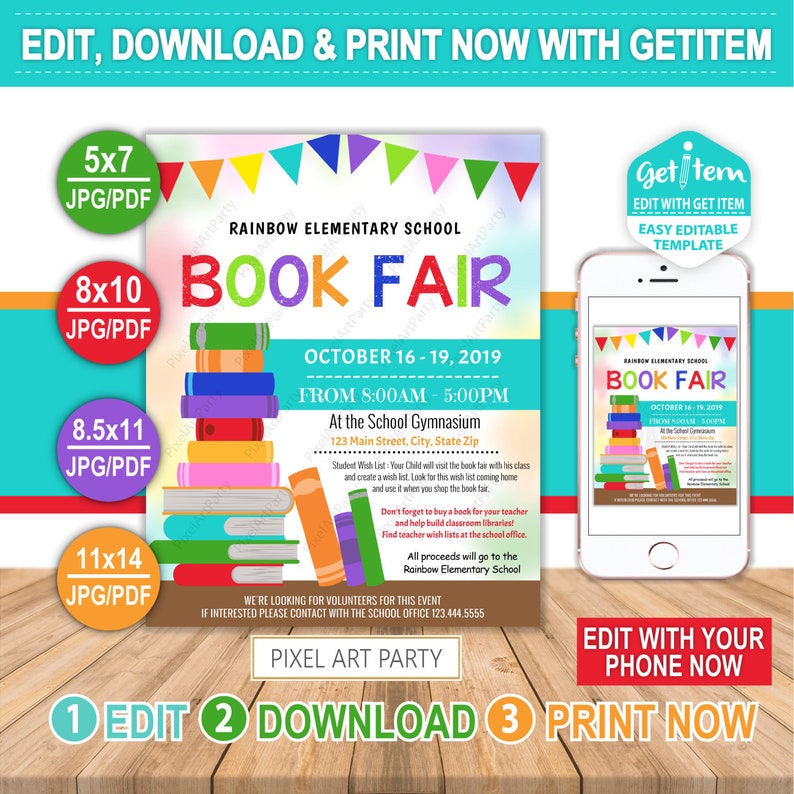 Book Fair Flyer Scholastic Book Fair Book Fair Bundle Etsy