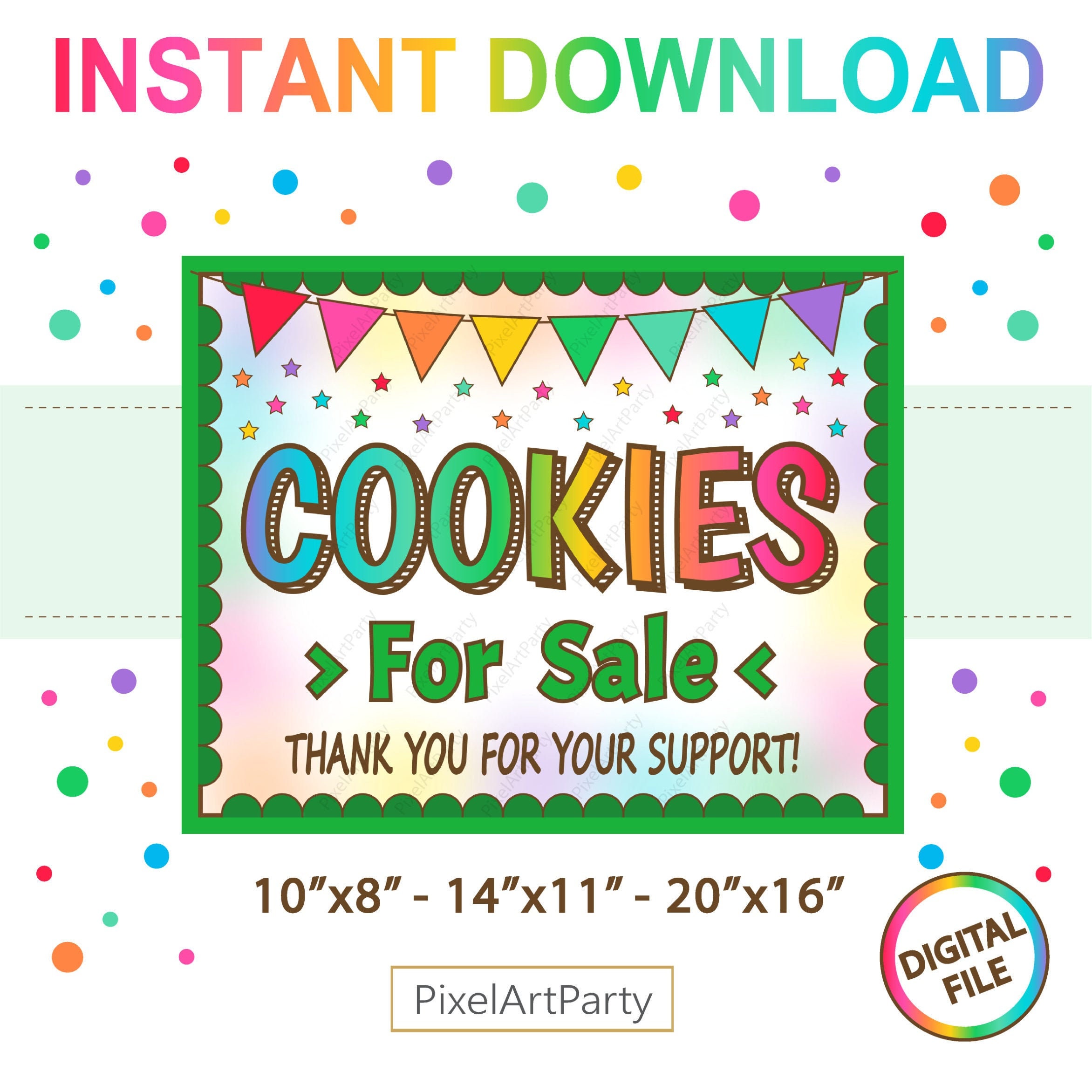 Cookies Sale Sign Cookie Booth Sign Cookie Booth Printable Etsy Australia