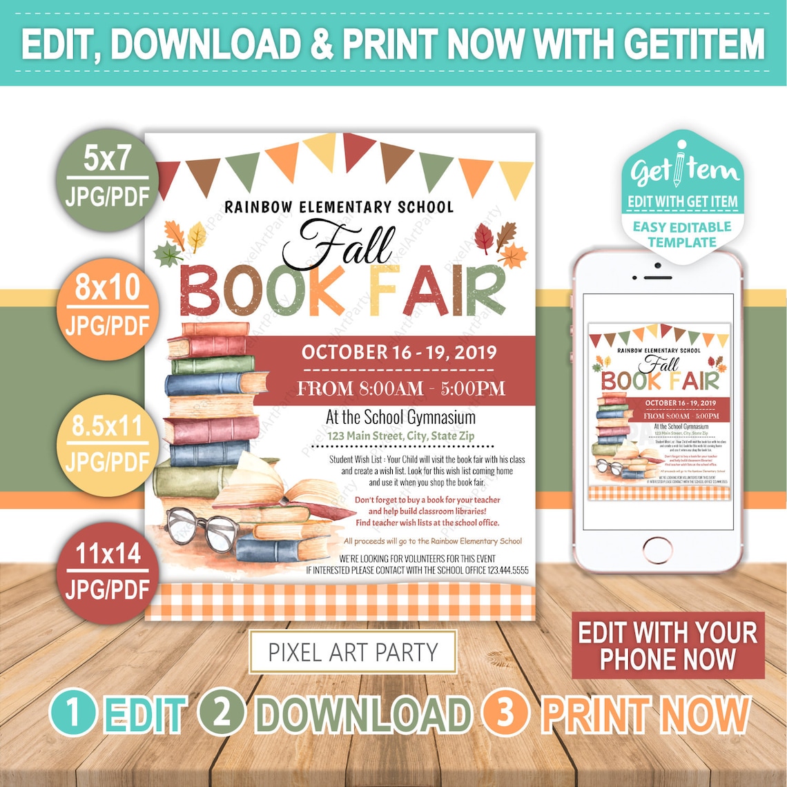 Fall Book Fair Flyer Scholastic Book Fair Fall Book Fair | Etsy