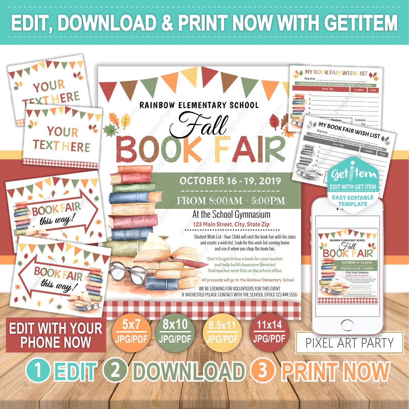 Fall Book Fair Flyer Scholastic Book Fair Fall Book Fair Etsy