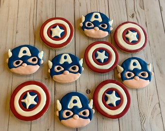 Captain America & Shield Inspired Cookies