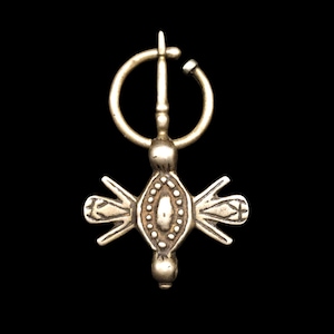 Antique Berber Silver Fibula: Moroccan Tribal Jewelry, 1920s