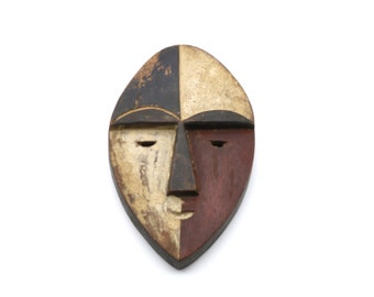 Adouma Miniature Carved Wood Mask | African Tribal Art, Ethnic Decor, Housewarming Gift