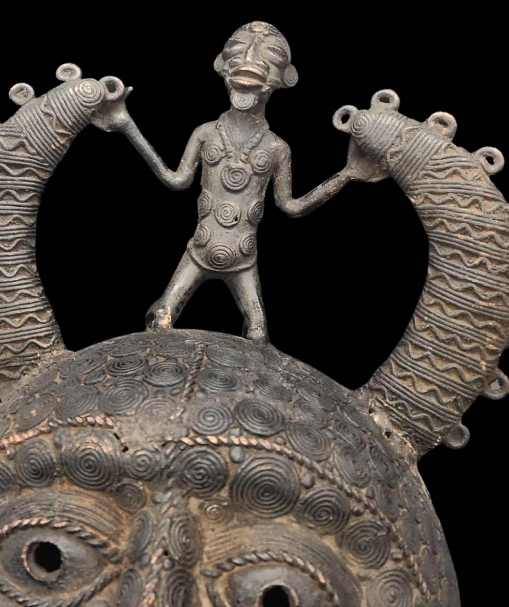 African Benin Bronze Ritual Mask – Edo Royal Altar Head Sculpture, Lost ...
