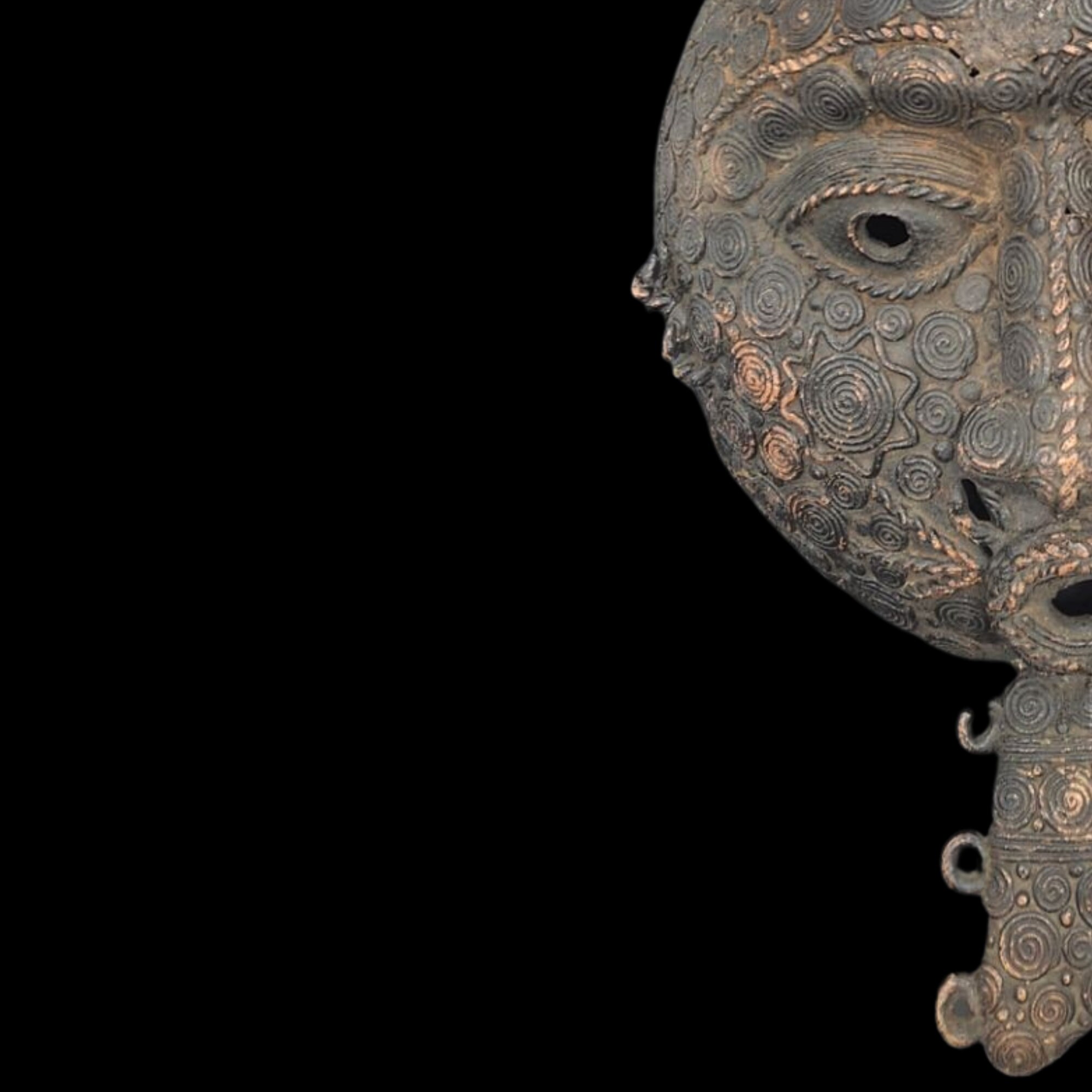 African Benin Bronze Ritual Mask – Edo Royal Altar Head Sculpture, Lost ...