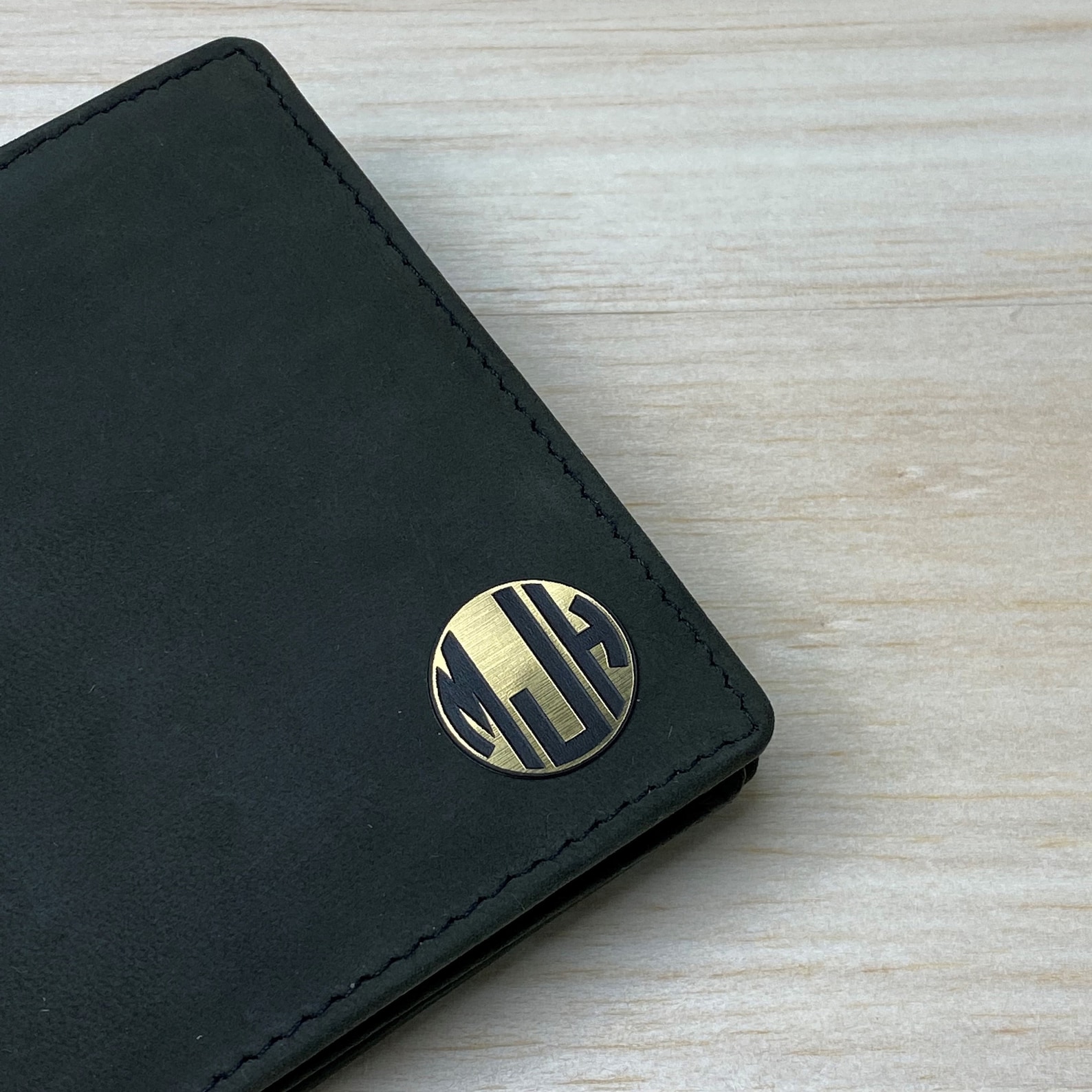 Personalised Logo Leather Wallet Custom Logo Wallet Etsy