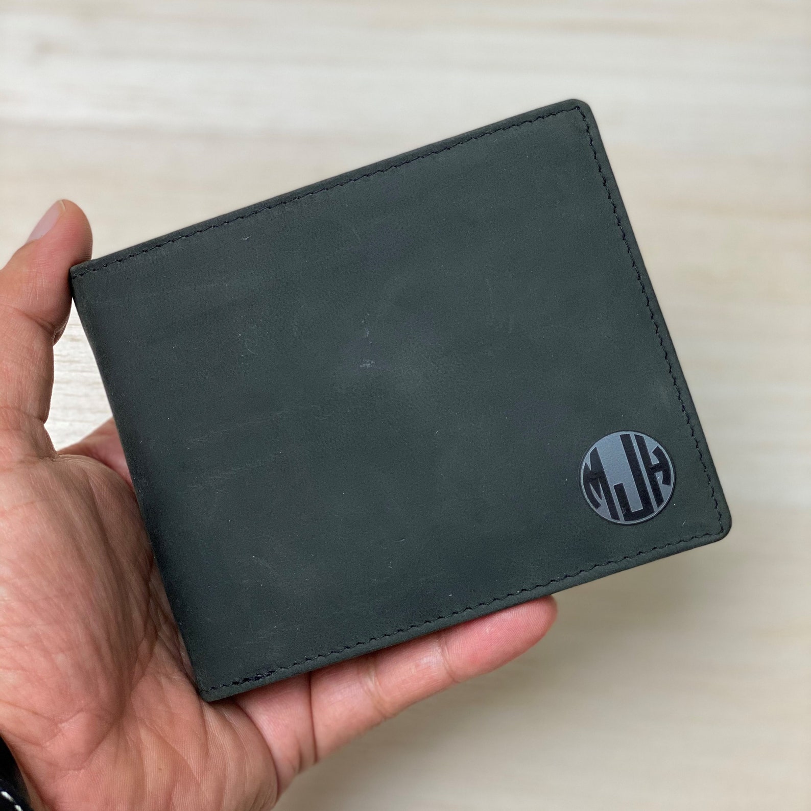 Personalised Logo Leather Wallet Custom Logo Wallet Etsy