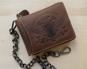 Riders Men Brown Leather Wallet, Birthday Anniversary Gift From Her, Father's Day Gift From Daughter, From Son