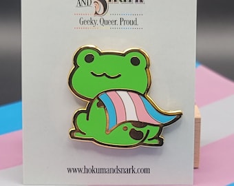 Transgender Pride Frog Enamel Pin: LGBT Pride Accessories