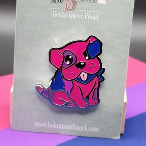 Bi Pride Puppy Enamel Pin: Subtle Bisexual Flag LGBT Jewelry