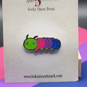 Bisexual Pride Caterpillar Enamel Pin: LGBTQ+ Jewelry