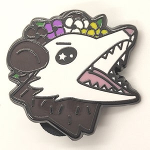 Non-binary Pride Possum Enamel Pin: LGBTQIA+ Flower Crown Opossum