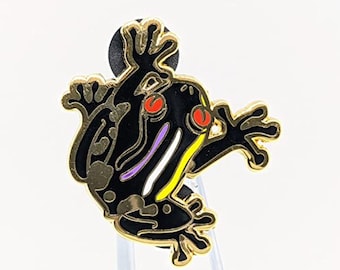 Nonbinary Pride Frog Pin | Non-Binary Subtle Pride Frog Enamel Pin | LGBTQ Frog Pin | Enby Pin
