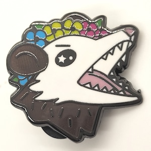 Pansexual Pride Opossum Enamel Pin: Screaming Flower Crown LGBTQ