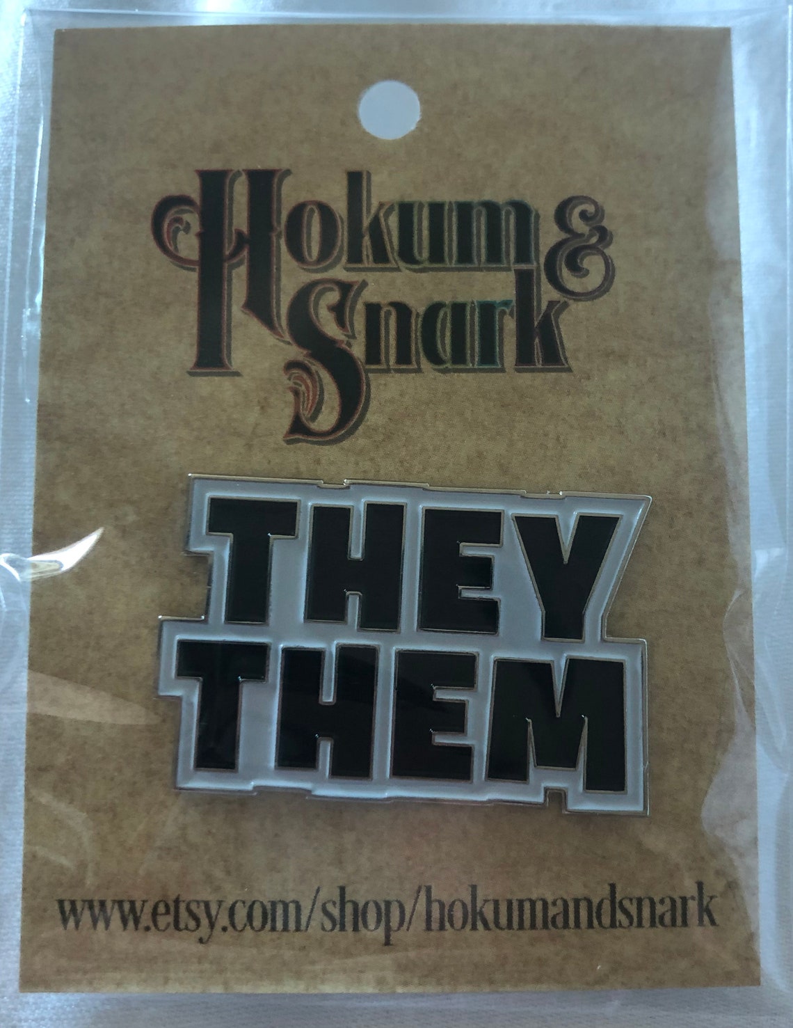 They Them Pronoun Pin | Nonbinary Hard Enamel Pronoun Badge in Bold ...